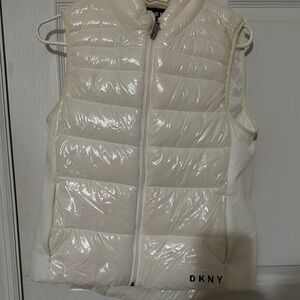 DKNY White Puffer Vest